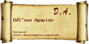 Dénes Agapion névjegykártya